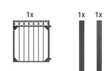 Alberts Einzeltor-Set Circle, 1-flügelig, zum Einbetonieren, in verschiedenen Höhen, anthrazit