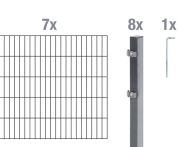 Alberts Doppelstabmattenzaun Komplettset Anthrazit - Elemente 2,0 m breit - inkl. Pfosten und Befestigungen