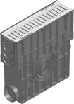 Hauraton RECYFIX STANDARD 100 Einlaufkasten mit Klemm-Stegrost, PKW-befahrbar - Stahl verzinkt 500x150x488 mm