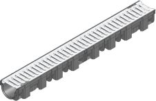 Hauraton TOP X Entwässerungsrinne mit Klemm-Stegrost - 1 m Länge