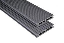 Kovalex WPC-Terrassendiele Exklusiv Steingrau mattiert -145x26 mm | Längen-Zuschnitt