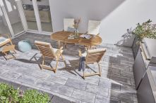 Gala-Lusit Crescendo Ambiente Garten- und Terrassenplatte 60x30x5 cm - Weiß-Anthrazit-Melange mit Minifase