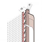 Protektor Nr.: 37806 Anputzdichtleiste mit Schattenfuge und Gewebe