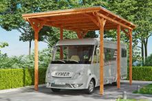 Skan Holz Caravan-Carport Emsland mit Aluminium-Dachplatten