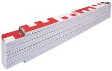 STABILA Holz-Gliedermaßstab Type 1407 GEO, 2 m, weiß, metrische Skala / Geo-Skalierung, mit Winkelschema, PEFC-zertifiziert
