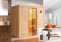 Weka Premium Massivholz-Sauna BERGEN Natur - Sparset