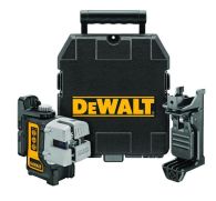 DEWALT DW089K-XJ Selbstnivellierender Multi-Kreuzlinien-Laser rot mit 3 Strahlen - mit Wandhalterung und Transportbox