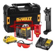 DEWALT DCE0811D1R-QW Akku-Kreuzlinien-Laser rot 10,8 V / 2Ah / 2x 360° Grad selbstnivellierend mit Pulsmodus - inkl Ladegerät und Akku 2 Ah XR