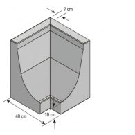 Kann Winkel-Eckstein Höhe 40 cm L:40/B:30 cm grau (2tlg.)